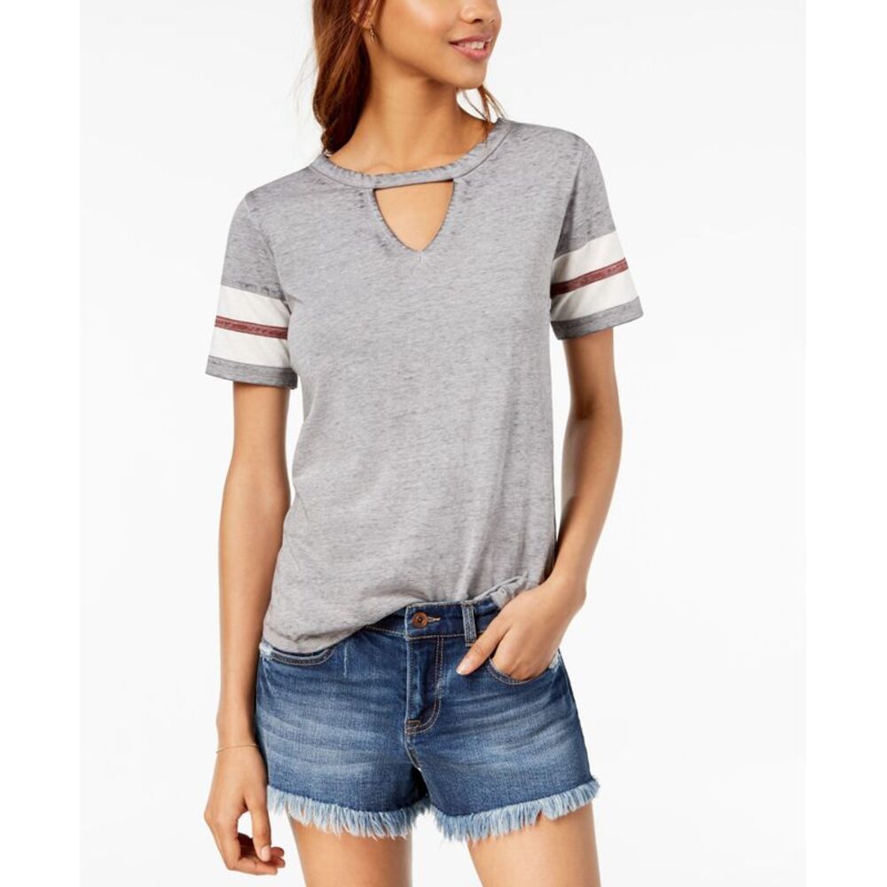 Hippie Rose Juniors Cutout Varsity T-Shirt